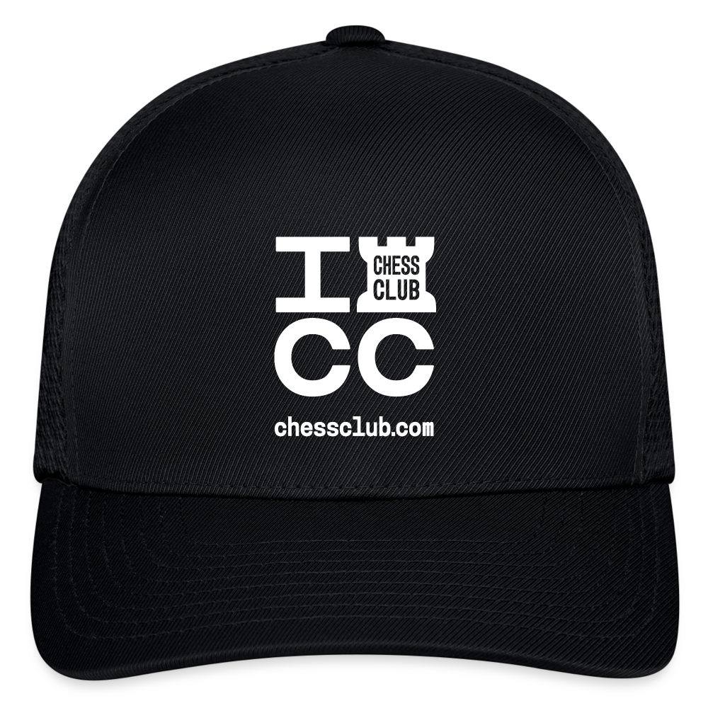 ICC Brand White Logo Flexfit Fitted Baseball Cap - black