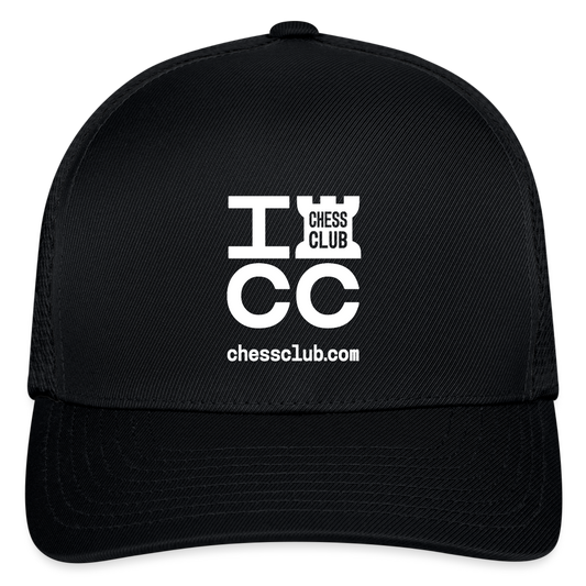 ICC Brand White Logo Flexfit Fitted Baseball Cap - black