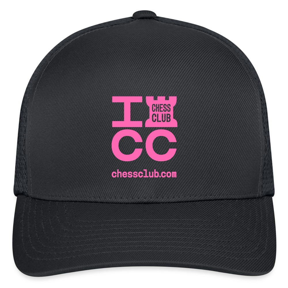 ICC Brand Pink Logo Flexfit Fitted Baseball Cap - charcoal