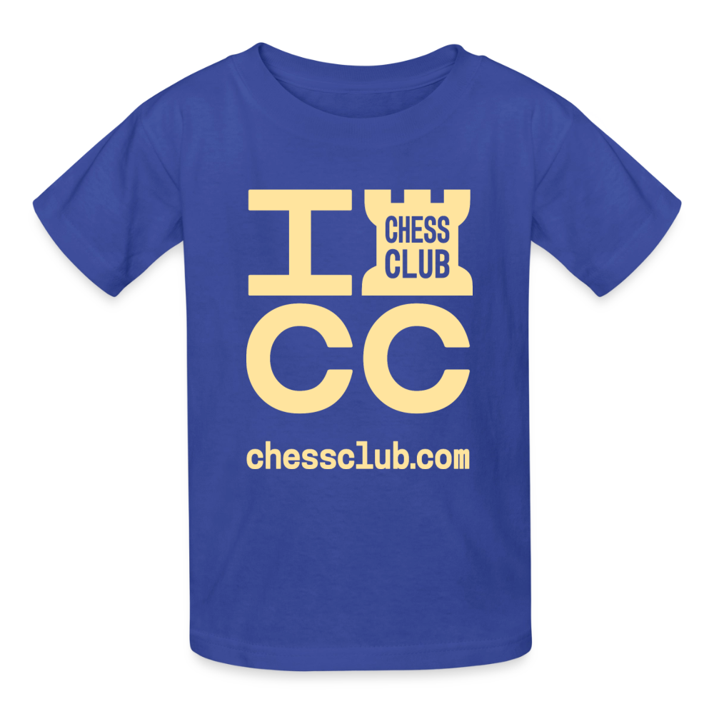 ICC Brand Yellow Logo Youth T-Shirt - royal blue