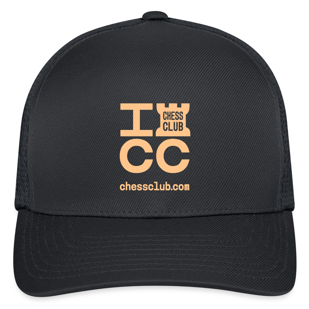 ICC Brand Orange Logo Flexfit Fitted Baseball Cap - charcoal