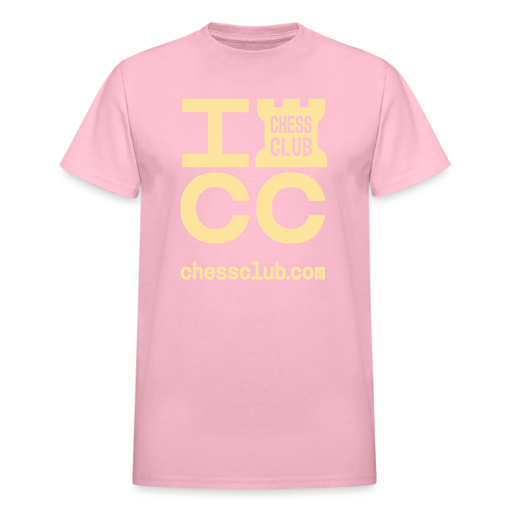 ICC Brand Yellow Logo Ultra Cotton Adult T-Shirt - light pink