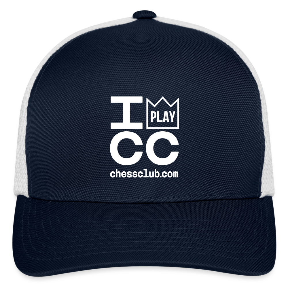 I Play ICC White Logo Flexfit Fitted Baseball Cap - navy/white