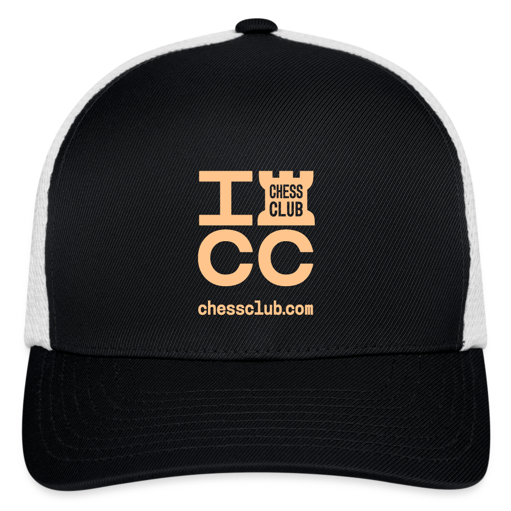 ICC Brand Orange Logo Flexfit Fitted Baseball Cap - black/white