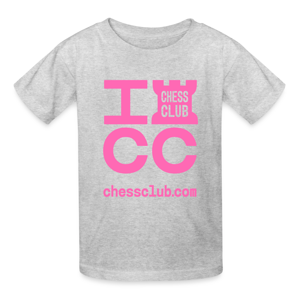 ICC Brand Pink Logo Youth T-Shirt - heather gray