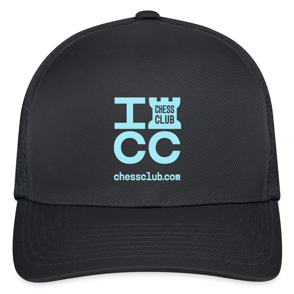 ICC Brand Blue Logo Flexfit Fitted Baseball Cap - charcoal