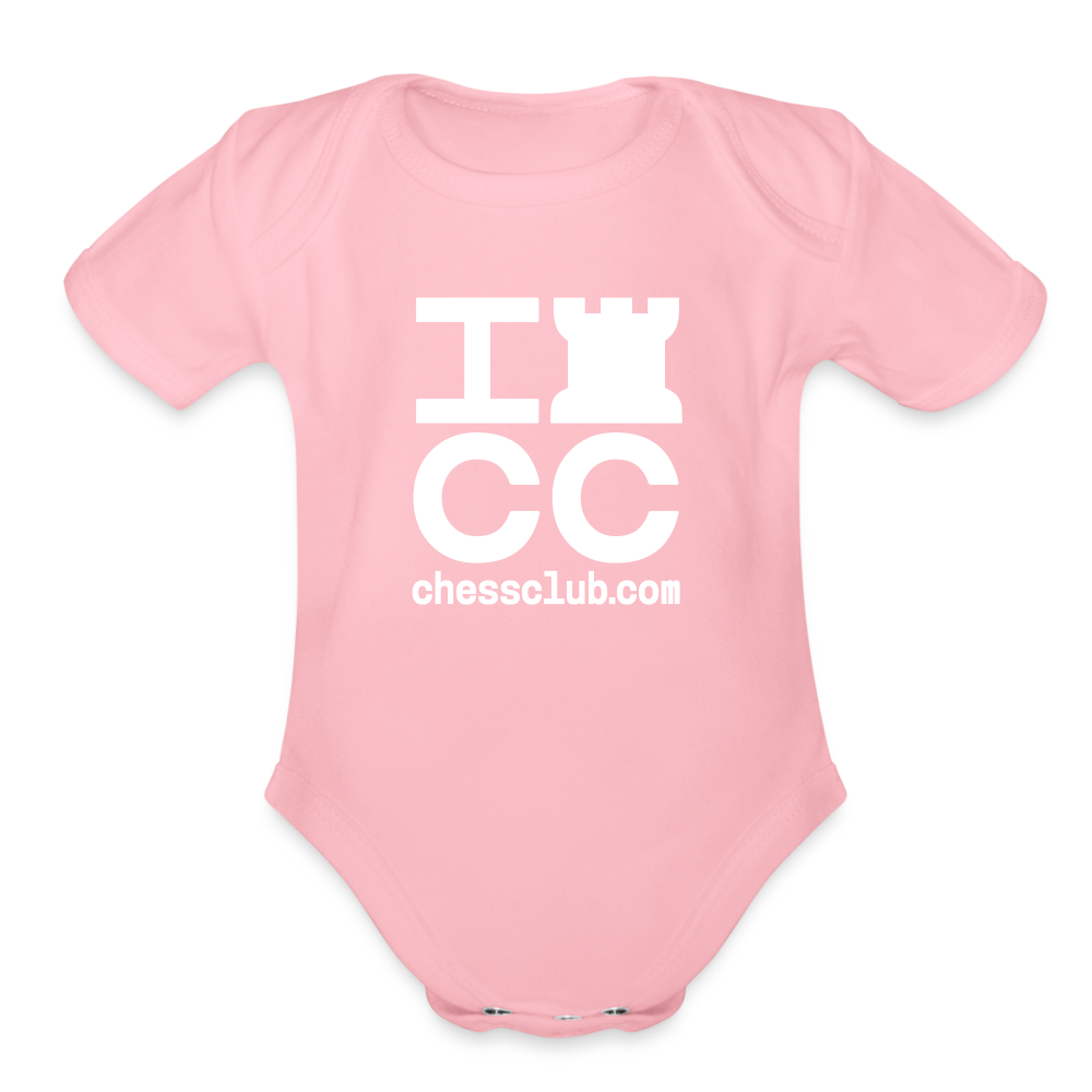 Organic Short Sleeve Baby Bodysuit - light pink