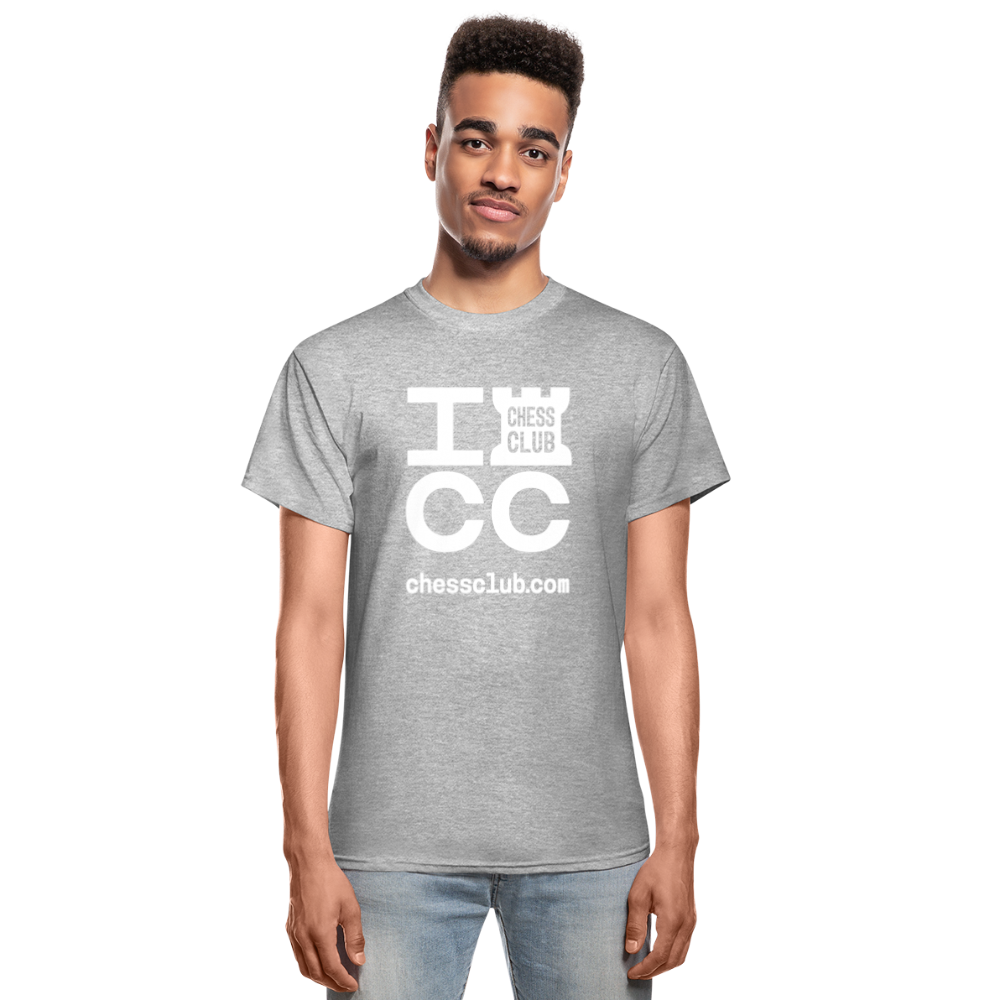 ICC Brand White Logo Ultra Cotton Adult T-Shirt - heather gray