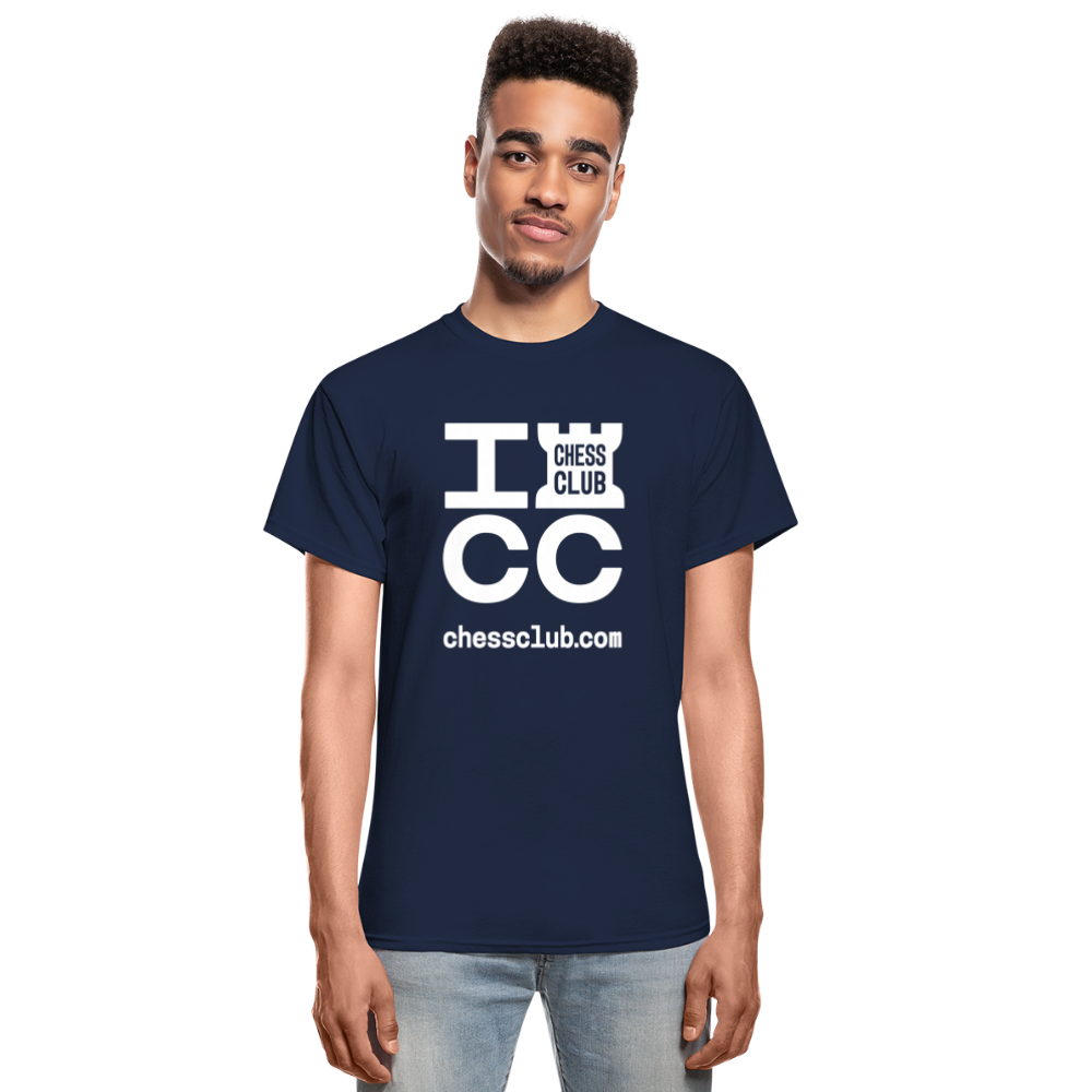 ICC Brand White Logo Ultra Cotton Adult T-Shirt - navy