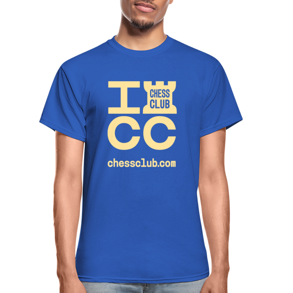 ICC Brand Yellow Logo Ultra Cotton Adult T-Shirt - royal blue