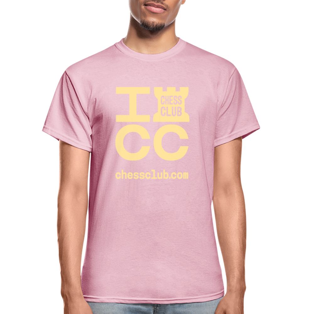 ICC Brand Yellow Logo Ultra Cotton Adult T-Shirt - light pink