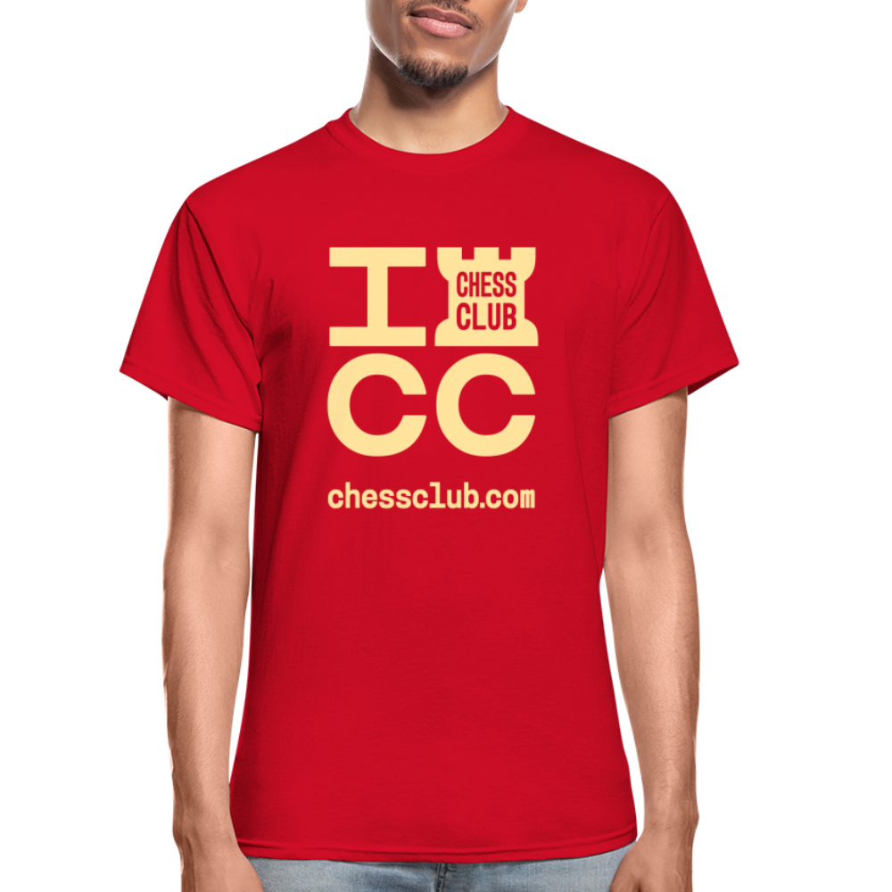 ICC Brand Yellow Logo Ultra Cotton Adult T-Shirt - red