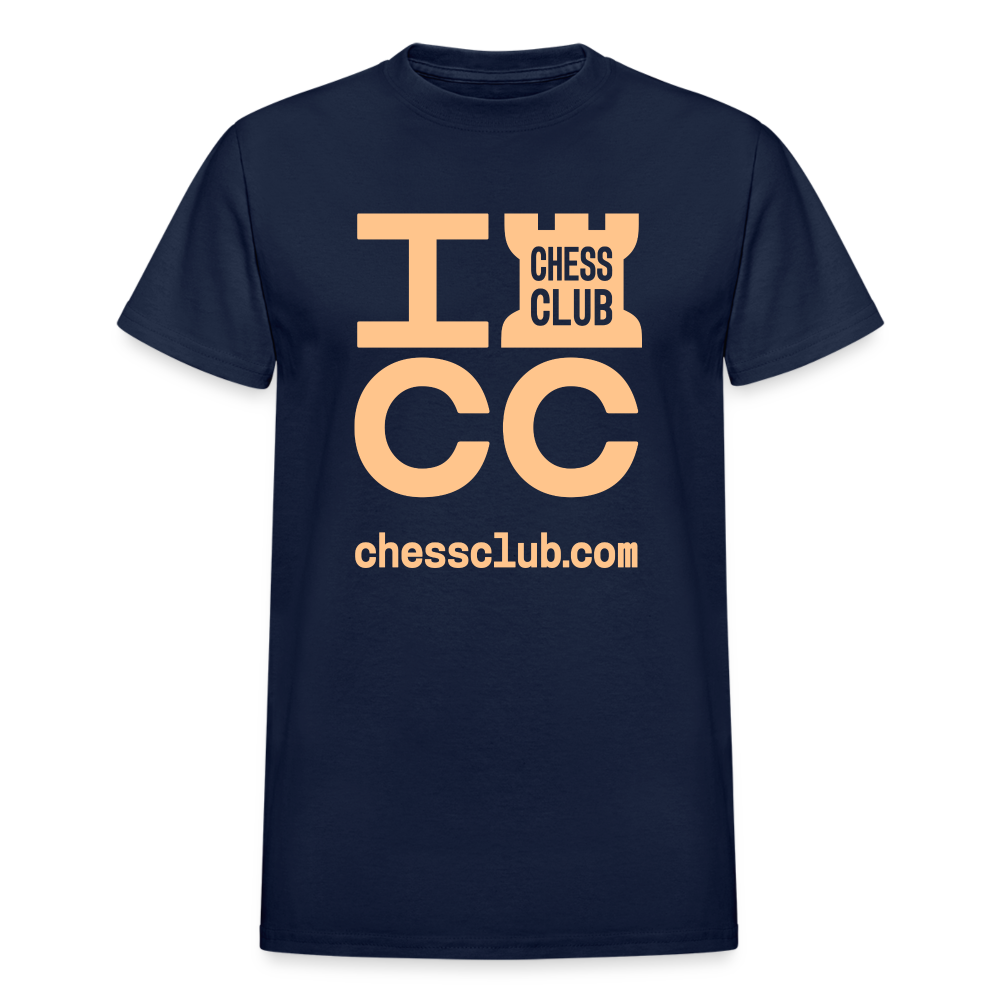 ICC Brand Orange Logo Ultra Cotton Adult T-Shirt - navy