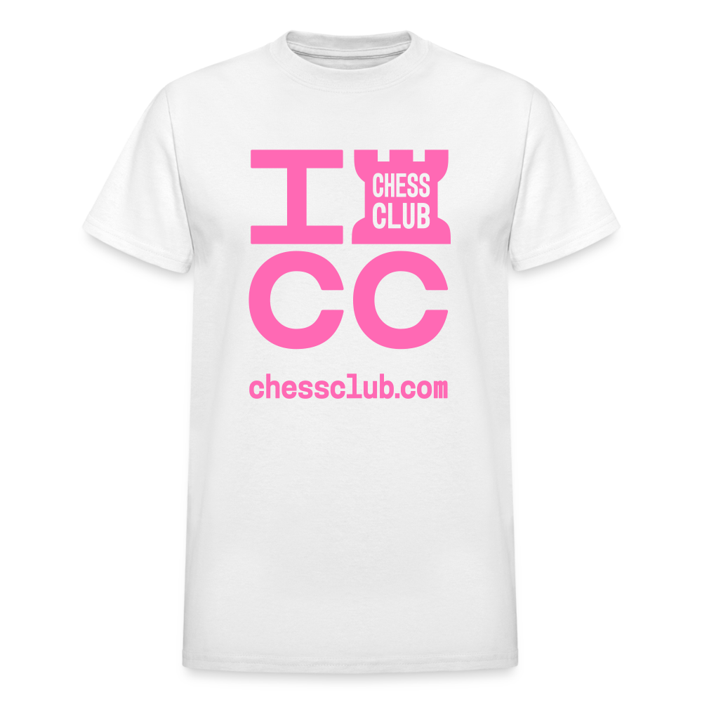 ICC Brand Pink Logo Ultra Cotton Adult T-Shirt - white