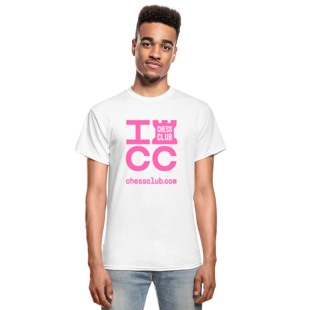 ICC Brand Pink Logo Ultra Cotton Adult T-Shirt - white