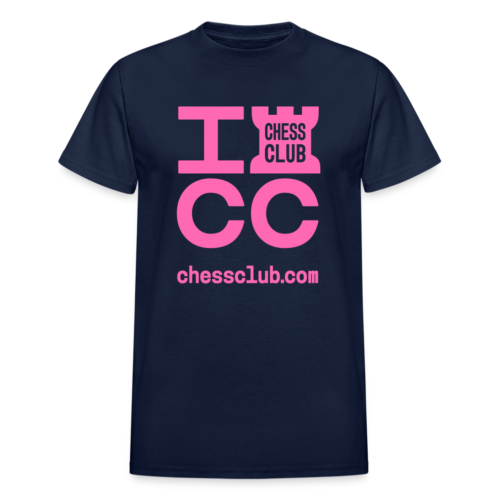 ICC Brand Pink Logo Ultra Cotton Adult T-Shirt - navy