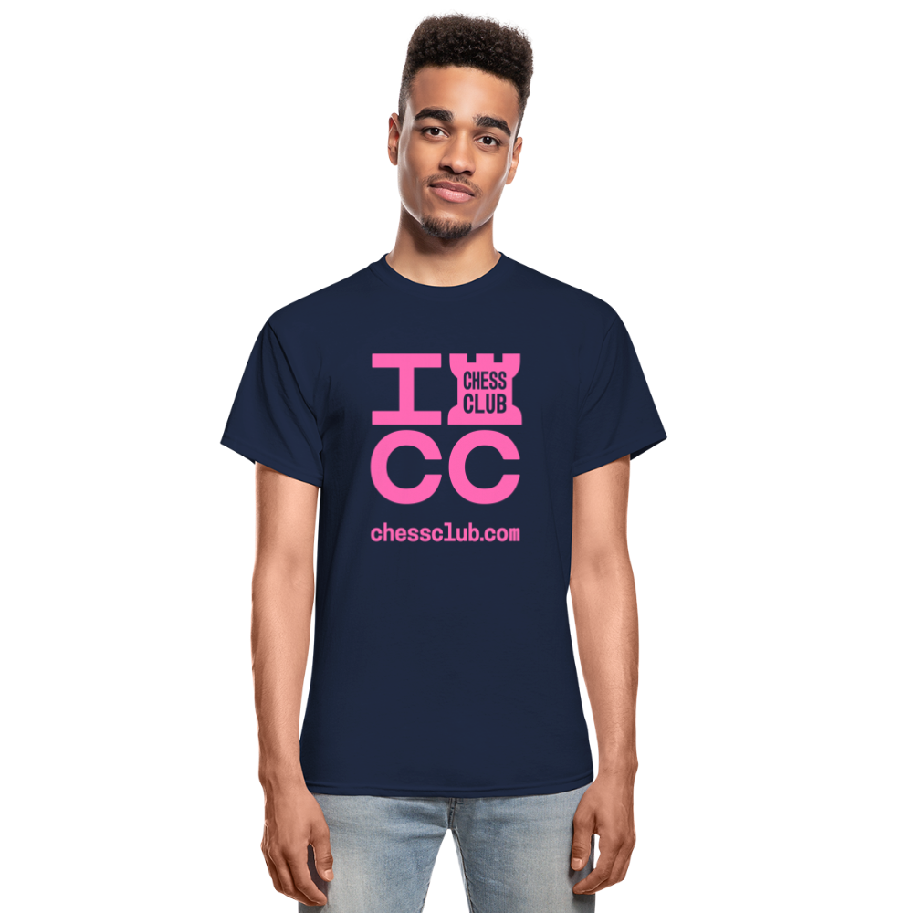 ICC Brand Pink Logo Ultra Cotton Adult T-Shirt - navy