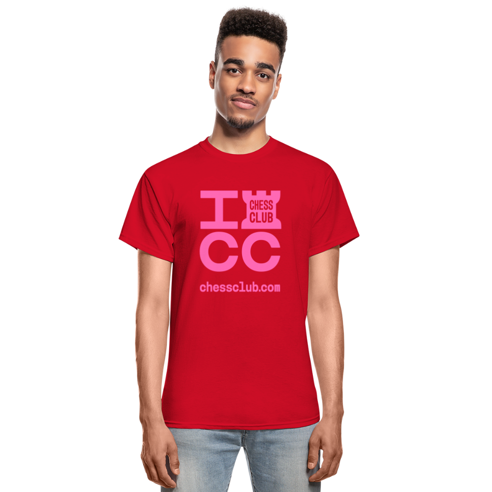 ICC Brand Pink Logo Ultra Cotton Adult T-Shirt - red