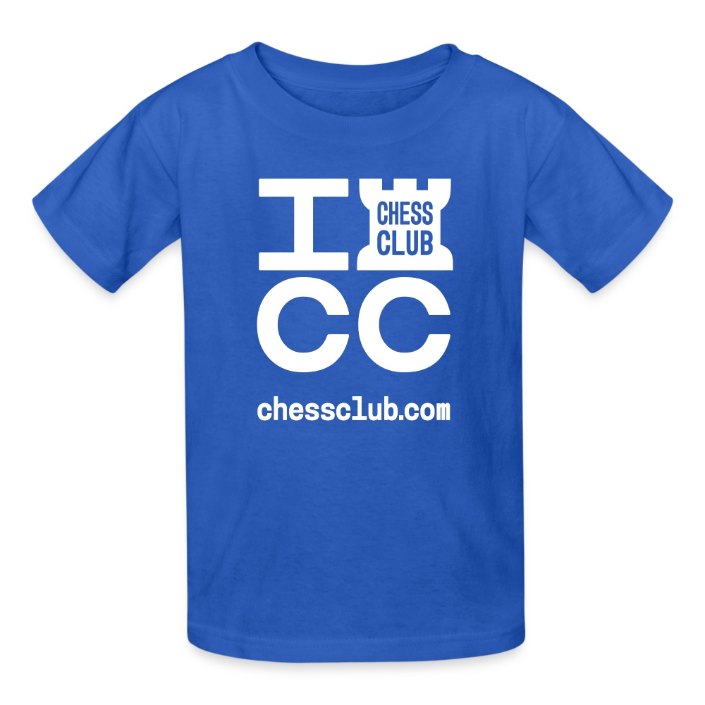 ICC Brand White Logo Ultra Cotton Youth T-Shirt - royal blue