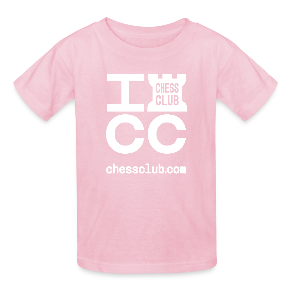 ICC Brand White Logo Ultra Cotton Youth T-Shirt - light pink
