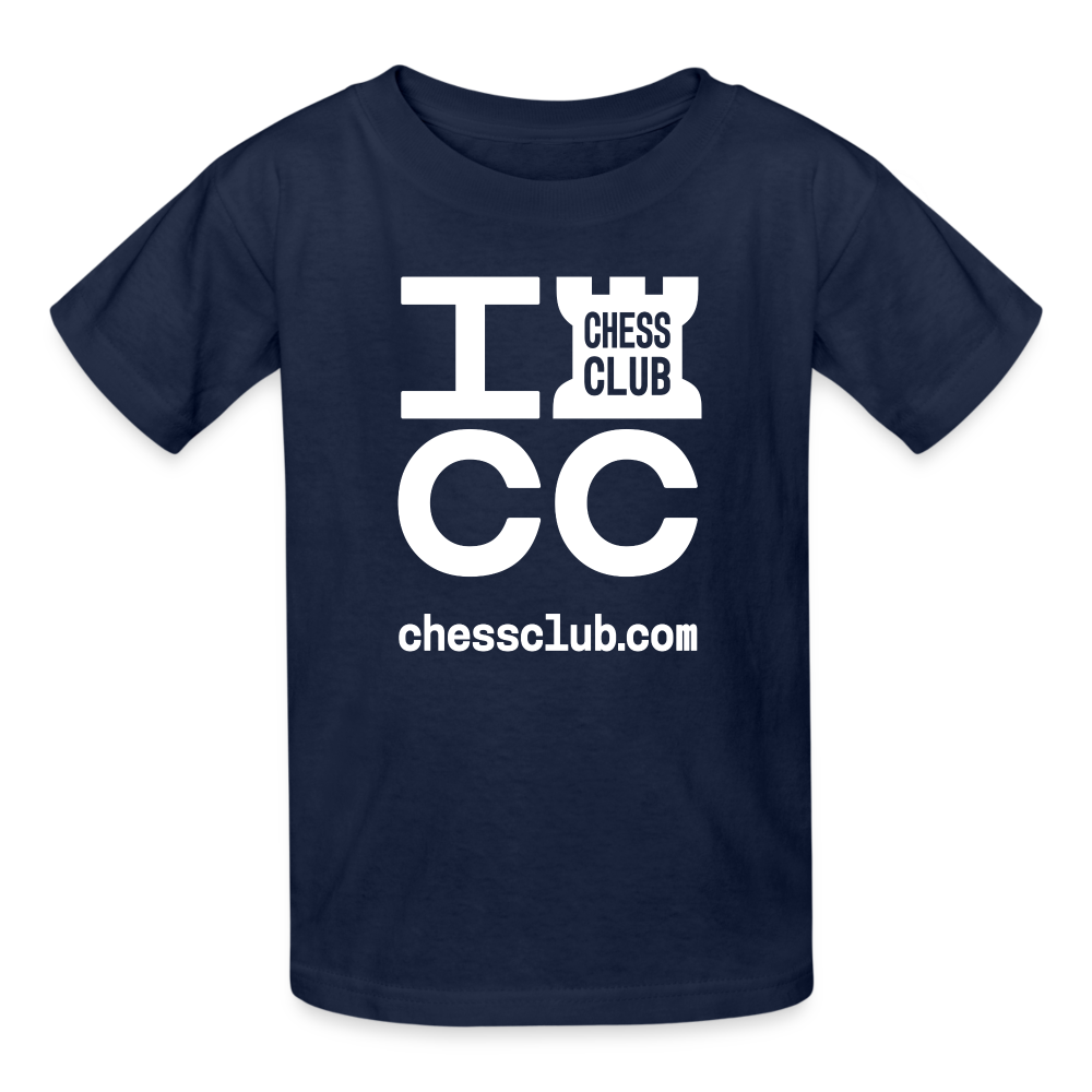 ICC Brand White Logo Ultra Cotton Youth T-Shirt - navy
