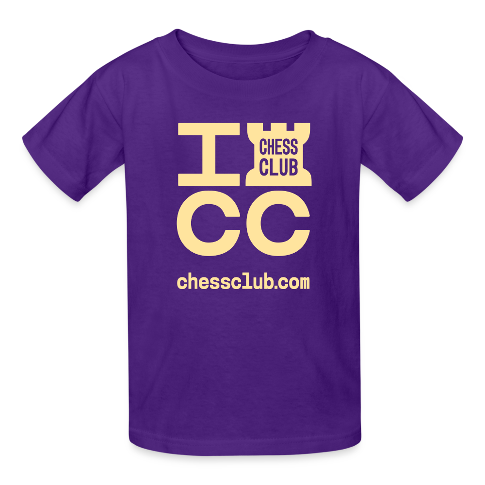 ICC Brand Yellow Logo Ultra Cotton Youth T-Shirt - purple