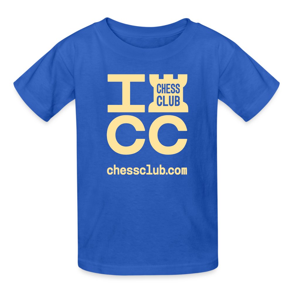 ICC Brand Yellow Logo Ultra Cotton Youth T-Shirt - royal blue