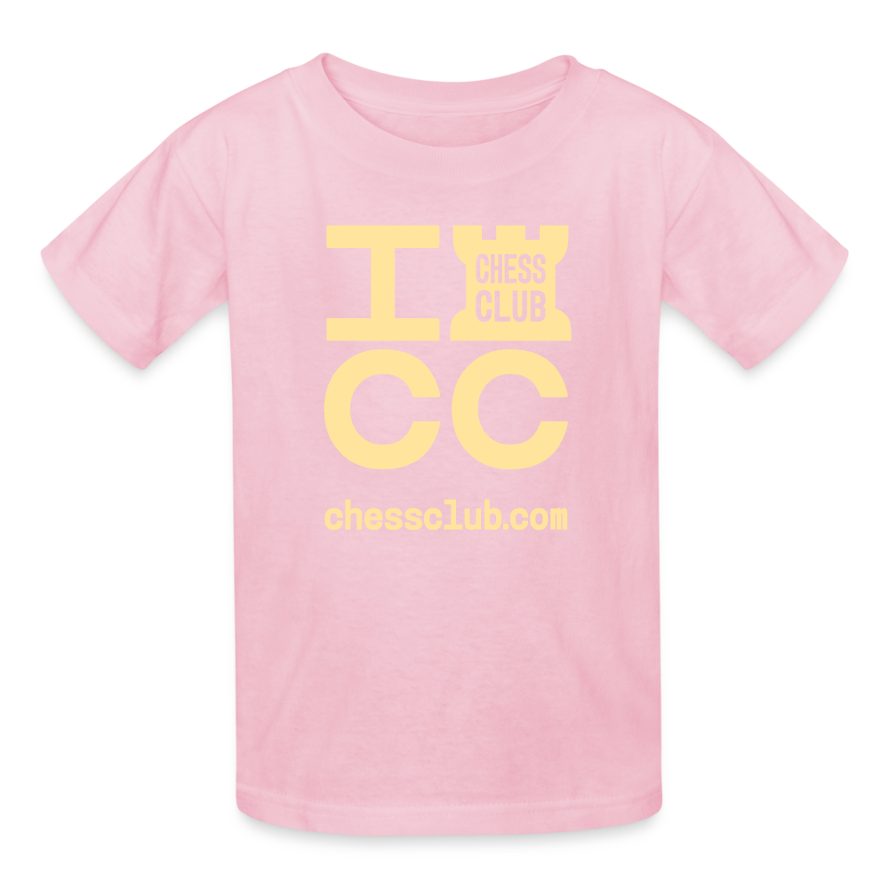 ICC Brand Yellow Logo Ultra Cotton Youth T-Shirt - light pink