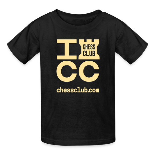 ICC Brand Yellow Logo Ultra Cotton Youth T-Shirt - black