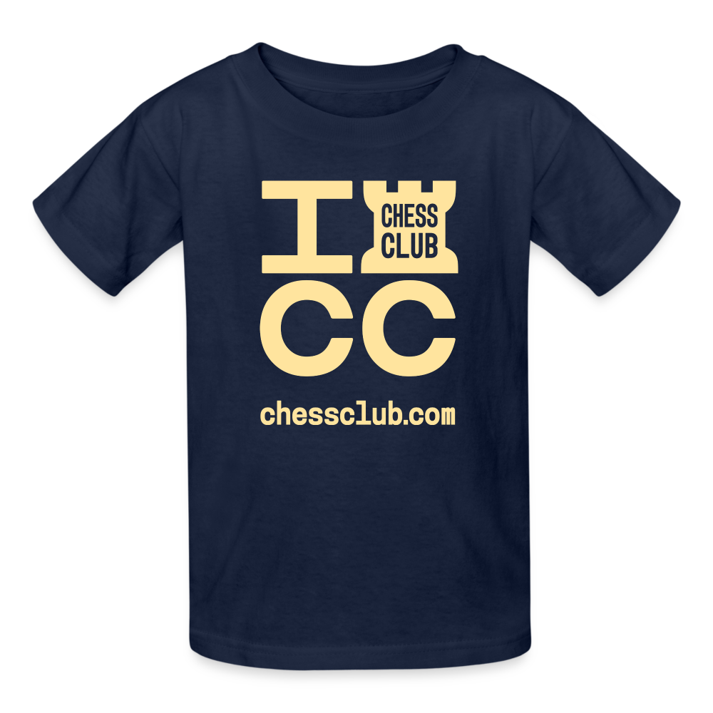 ICC Brand Yellow Logo Ultra Cotton Youth T-Shirt - navy