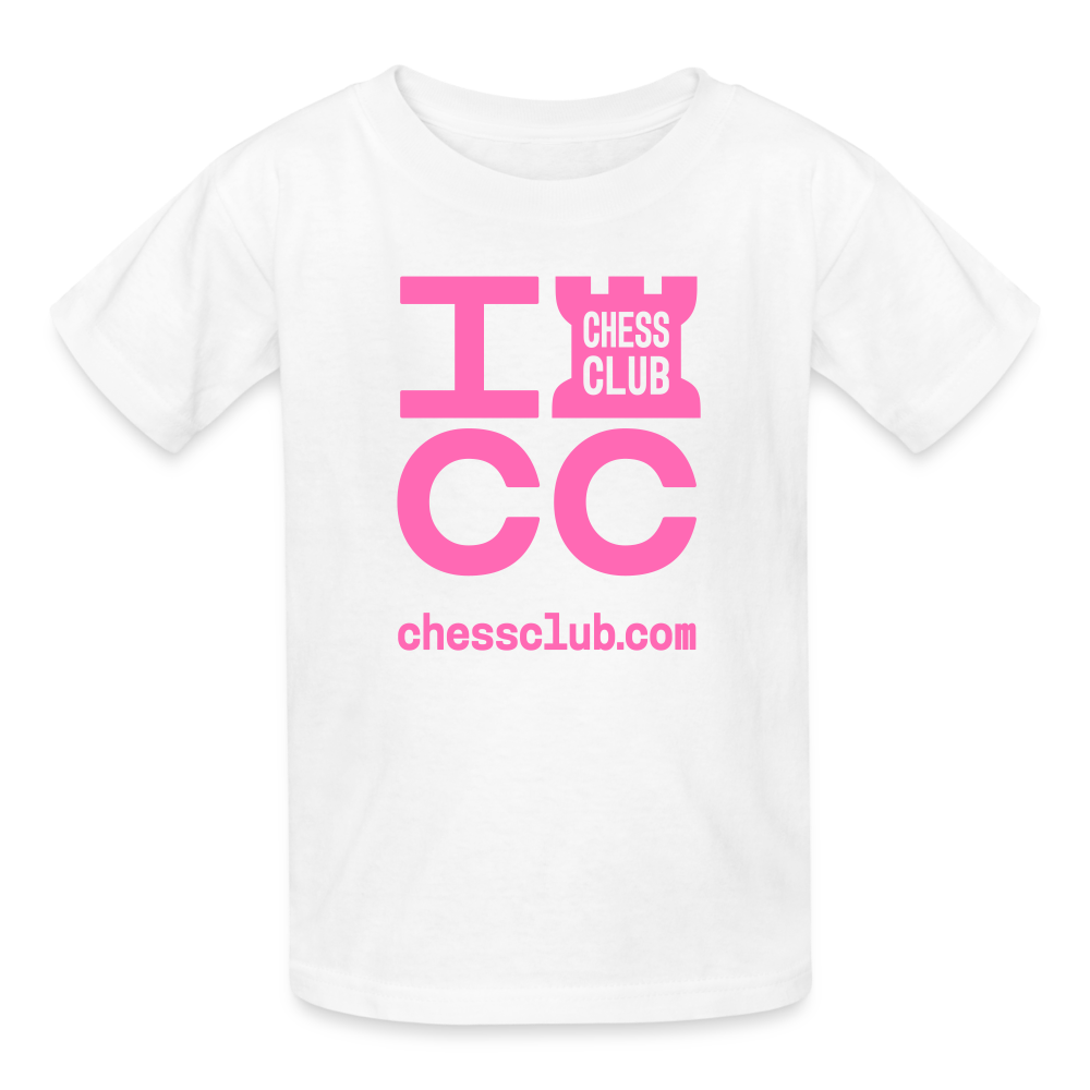 ICC Brand Pink Logo Ultra Cotton Youth T-Shirt - white