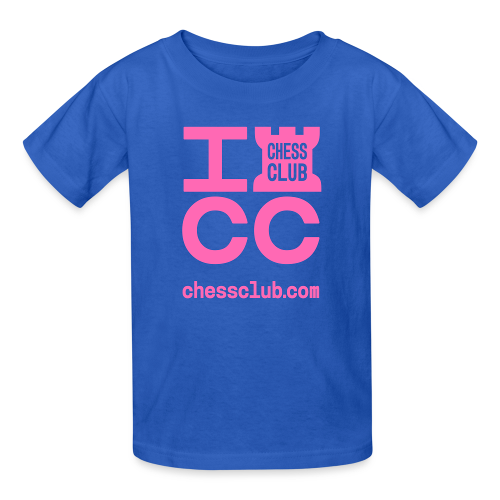ICC Brand Pink Logo Ultra Cotton Youth T-Shirt - royal blue