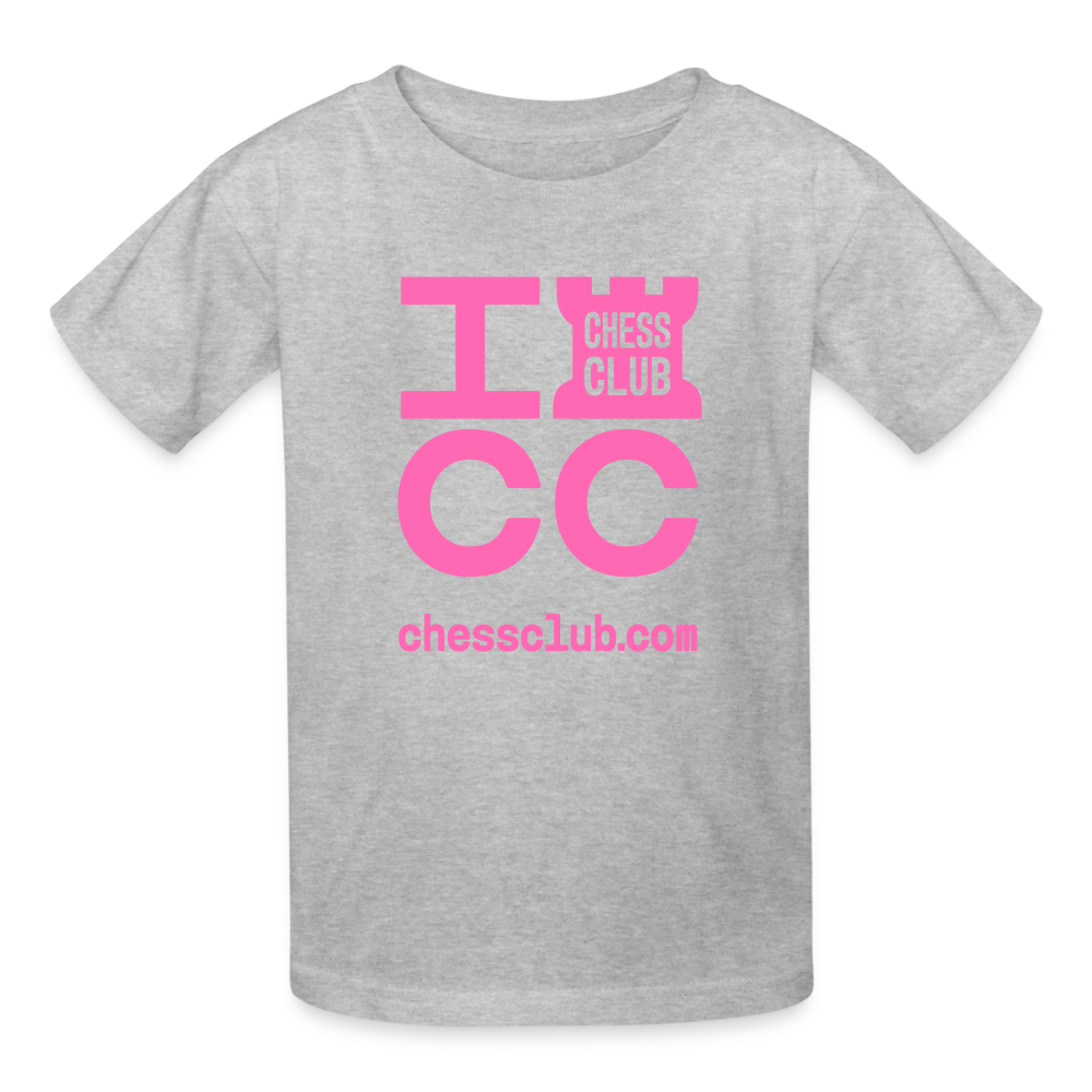 ICC Brand Pink Logo Ultra Cotton Youth T-Shirt - heather gray