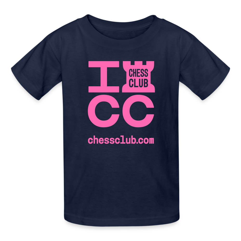 ICC Brand Pink Logo Ultra Cotton Youth T-Shirt - navy