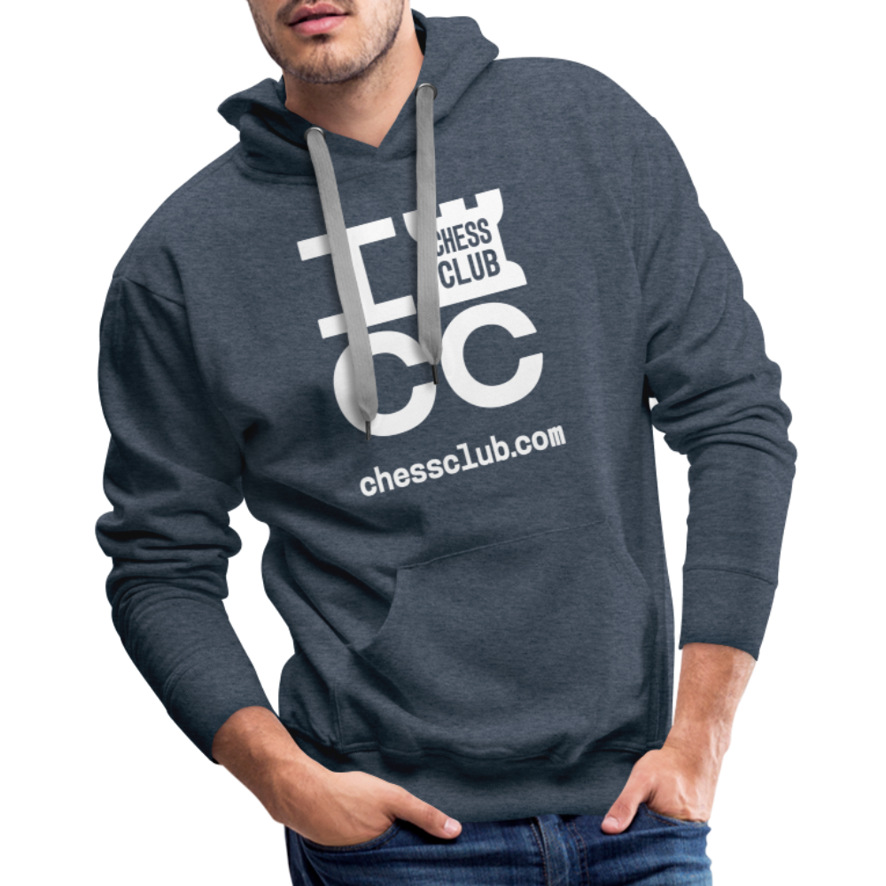 ICC Brand White Logo Men’s Premium Hoodie - heather denim
