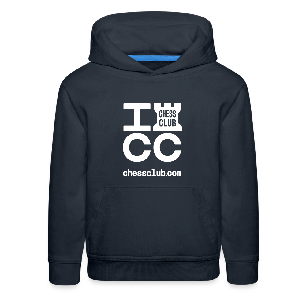 ICC Brand White Logo Kids‘ Premium Hoodie - navy