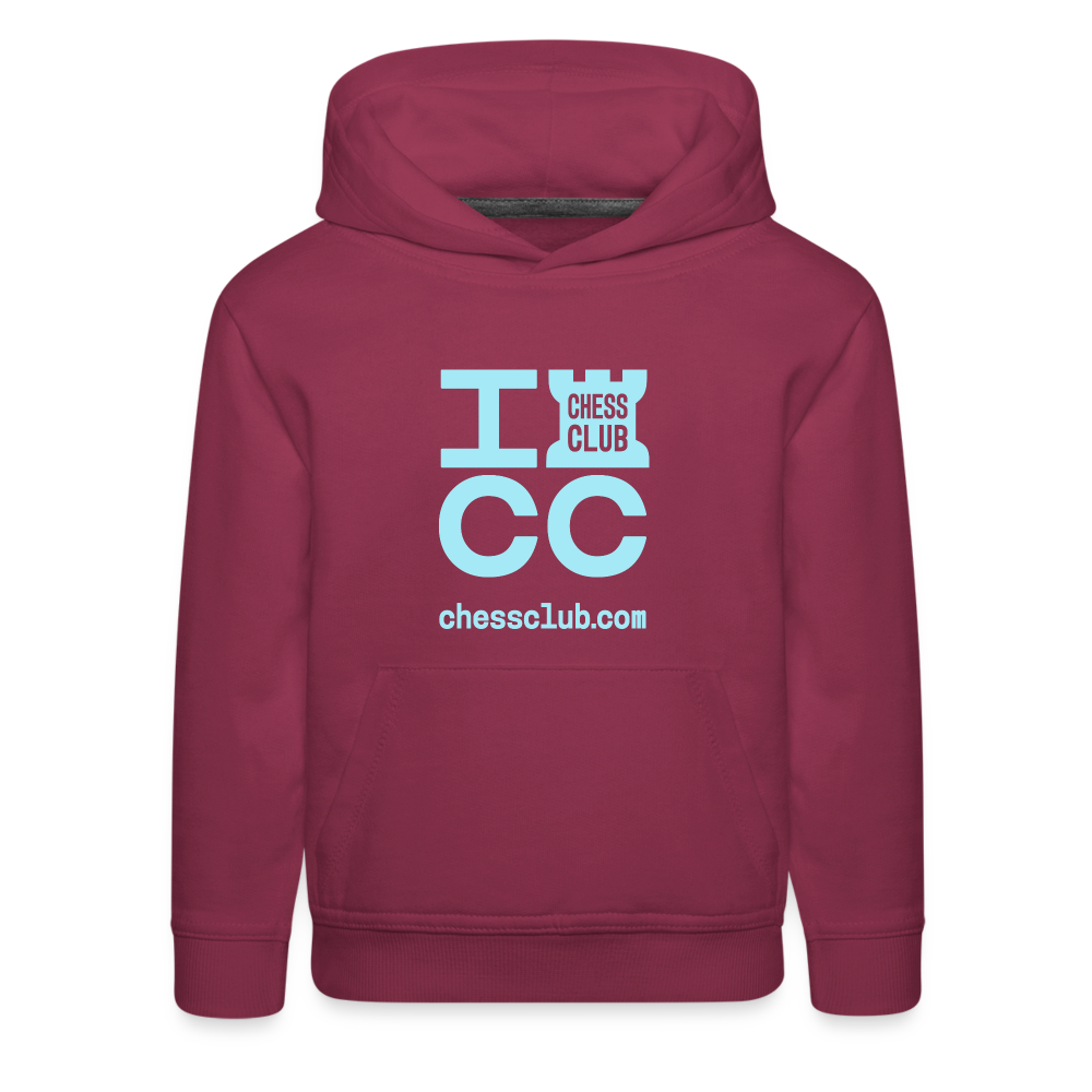 ICC Brand Blue Logo Kids‘ Premium Hoodie - burgundy