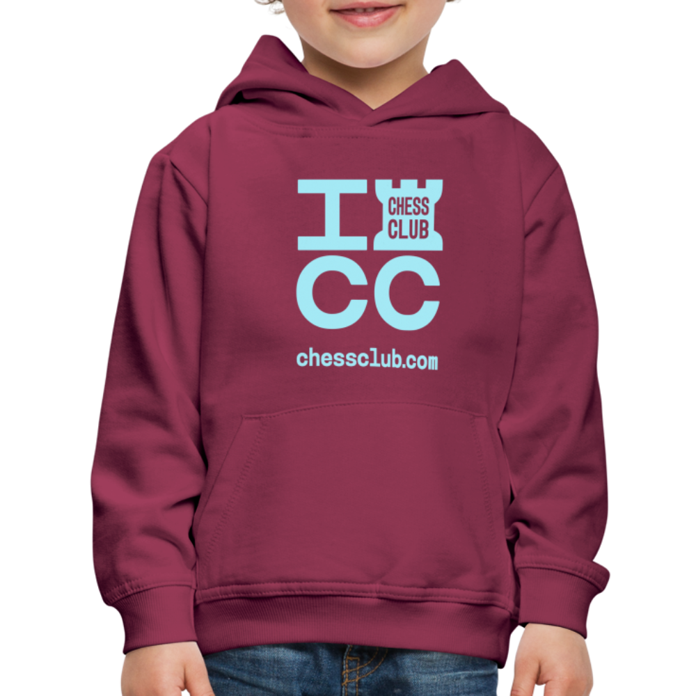 ICC Brand Blue Logo Kids‘ Premium Hoodie - burgundy