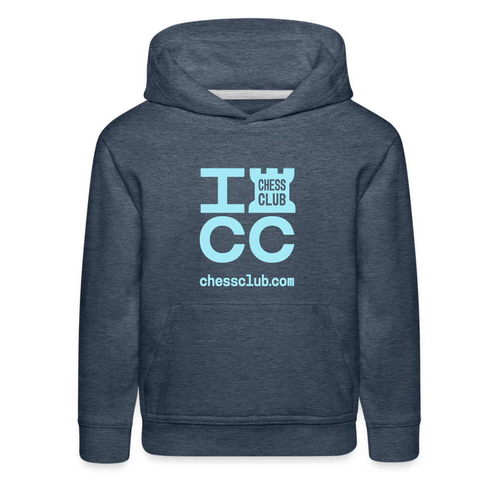 ICC Brand Blue Logo Kids‘ Premium Hoodie - heather denim