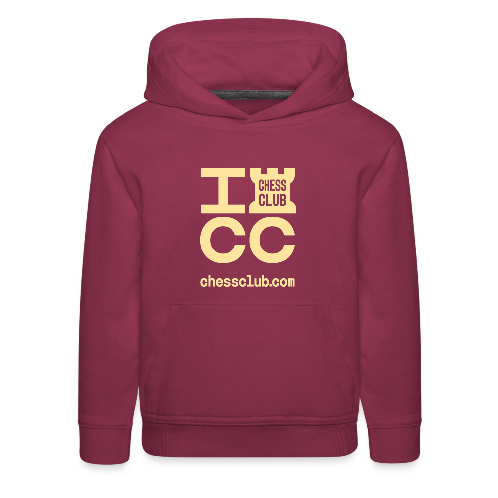 ICC Brand Yellow Logo Kids‘ Premium Hoodie - burgundy