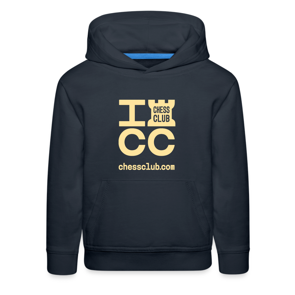 ICC Brand Yellow Logo Kids‘ Premium Hoodie - navy