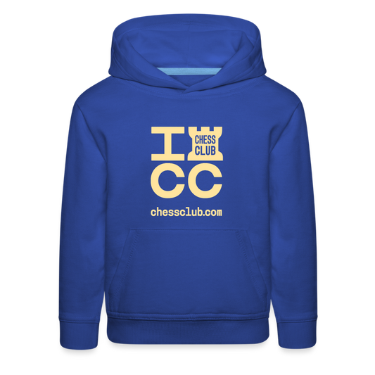 ICC Brand Yellow Logo Kids‘ Premium Hoodie - royal blue