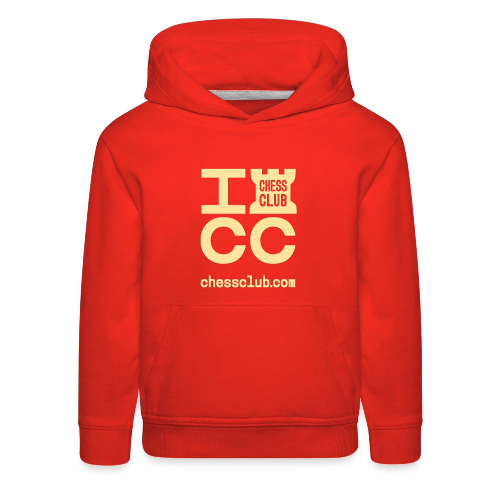 ICC Brand Yellow Logo Kids‘ Premium Hoodie - red