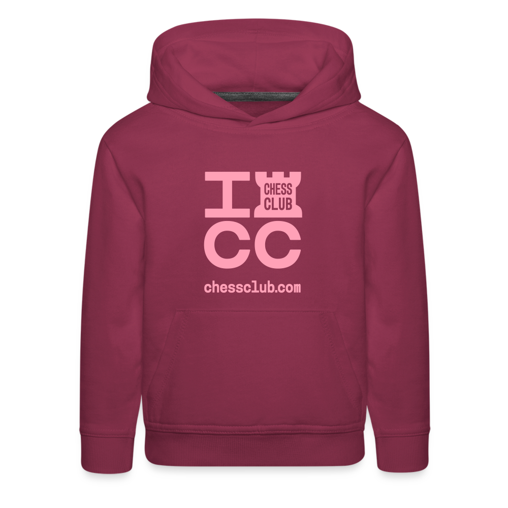 ICC Brand Pink Logo Kids‘ Premium Hoodie - burgundy