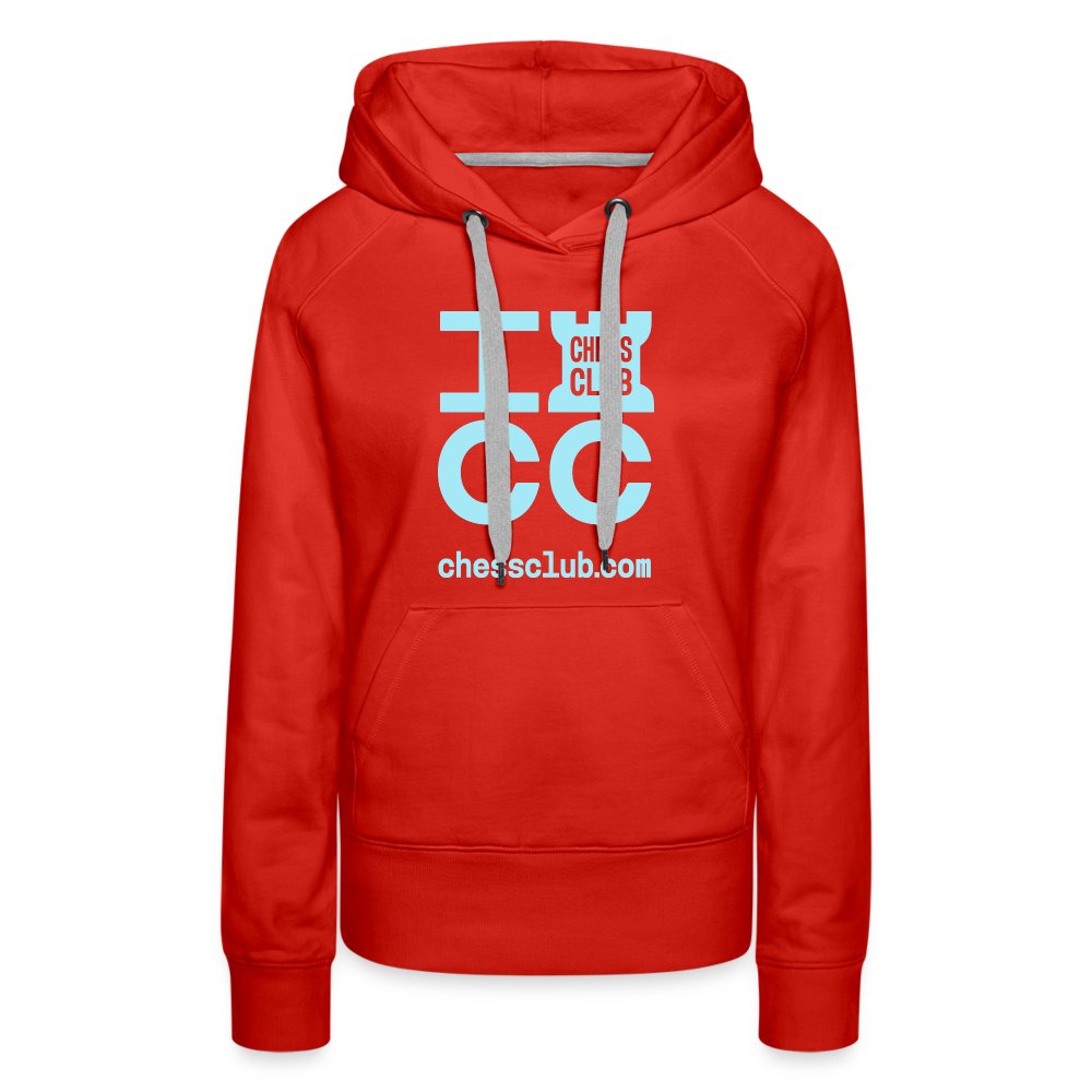 ICC Brand Blue Logo Women’s Premium Hoodie - red