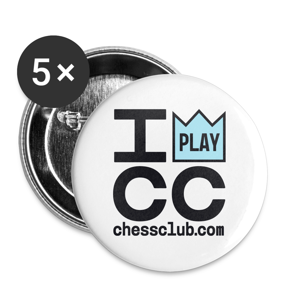 I Play ICC Buttons small 1'' (5-pack) - white