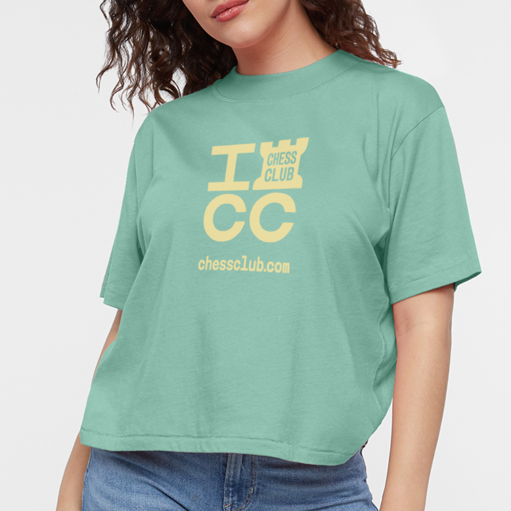 ICC Brand Yellow Logo Women's Boxy Tee - saltwater