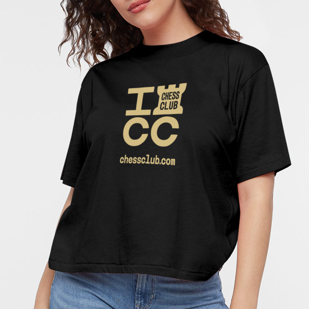 ICC Brand Yellow Logo Women's Boxy Tee - black