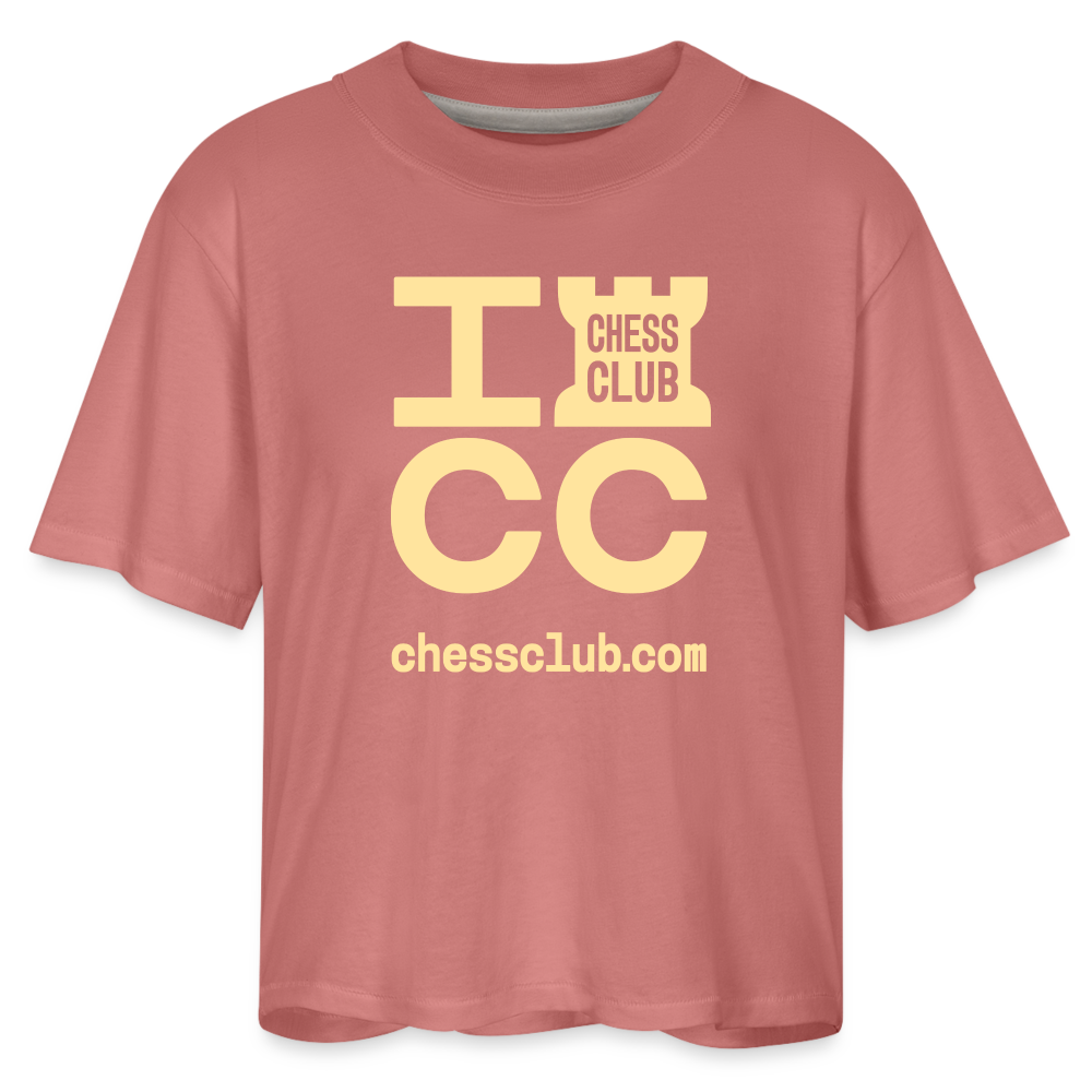 ICC Brand Yellow Logo Women's Boxy Tee - mauve