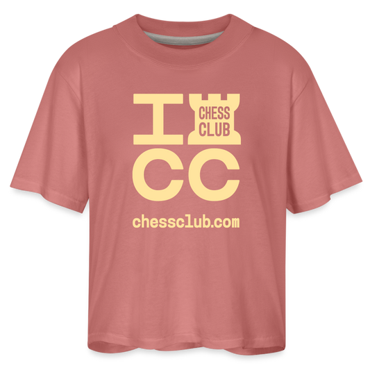 ICC Brand Yellow Logo Women's Boxy Tee - mauve